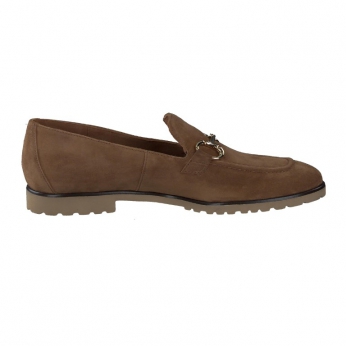 An image of Paul Green '1027' suede loafer - nut - SALE - Sold out