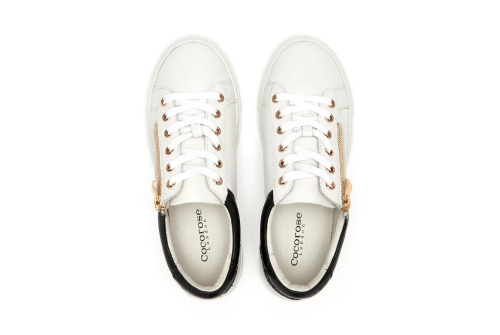 An image of Cocorose 'Hoxton' trainer - white/black glitter