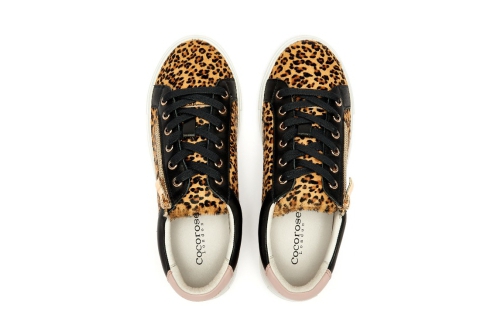 An image of Cocorose 'Hoxton' trainer - leopard 