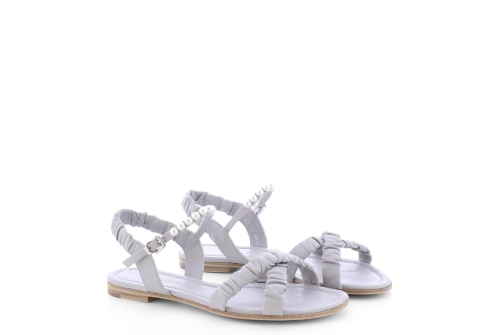 An image of K & S '95070' Flat Sandal - Cement/Pearl