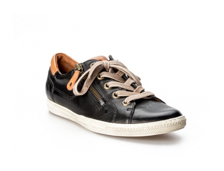 An image of Paul Green '4128' Sneaker-Black/Tan SALE