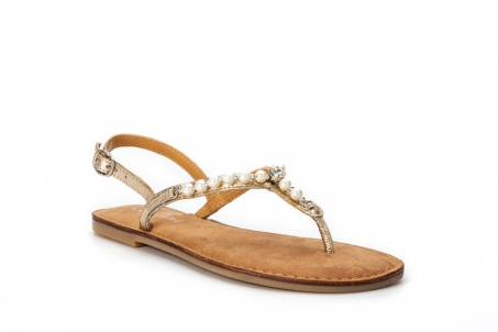 An image of Capollini 'Tricia' flat sandal - gold SALE