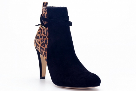 An image of Capollini 'Liv' ankle boot - black/leopard SALE