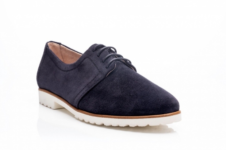 An image of Paul Green '2595' Flat Lace Ups - Blue SALE