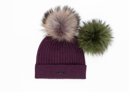 An image of BKLYN 'Selection 2' knitted hat with pom SOLD