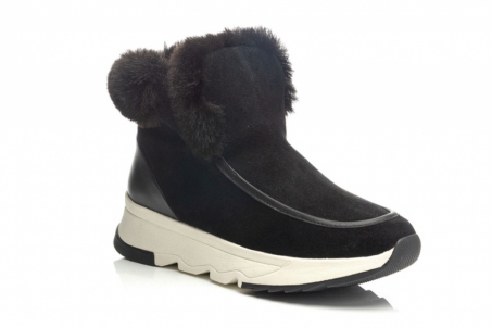 An image of Geox 'Falena' fur boot - black SALE - Sold Out