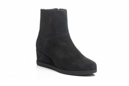 An image of Geox 'Anylla' suede wedge ankle boot - black SALE