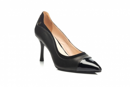 An image of Capollini 'Patsy' court shoe - black SALE