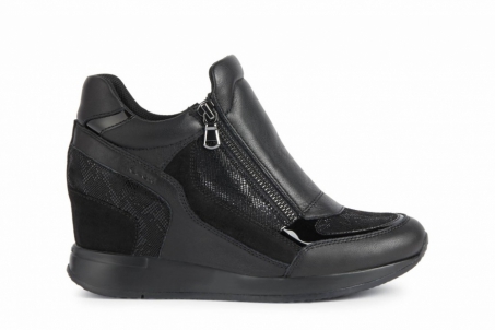 geox wedge trainers black