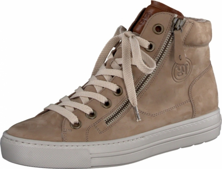 An image of Paul Green '4024' high top - alpaca/cognac SALE - Sold Out