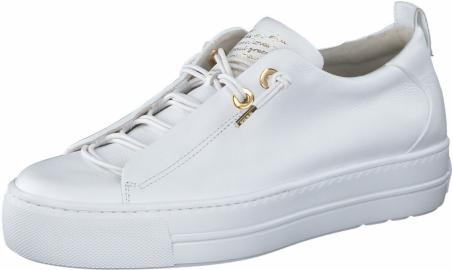 An image of Paul Green '5017' leather sneaker - white/gold - Sold out
