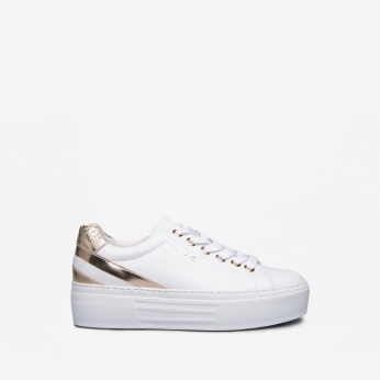 An image of Nero Giardini 'E115303D' sneaker - white/gold SALE