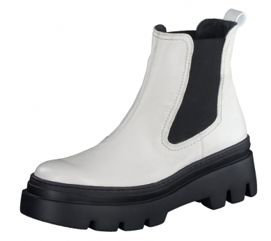 An image of Paul Green '9124' Chelsea boots - Ivory/black SALE