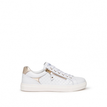 An image of Nero Giardini 'Berna' sneaker white/gold - Sale