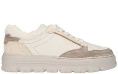 An image of Paul Green '4120' leather sneaker - ivory/stone