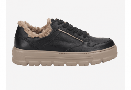An image of Paul Green '4120' leather sneaker - black