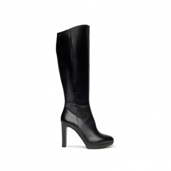 An image of Nero Giardini '117252DE' tall dressy leather boot - black-SALE