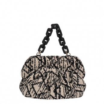 An image of Abro '030947' wool handbag - black/natural SOLD