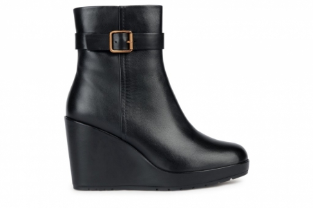 An image of Geox 'MANILVA' wedge boot - black SALE