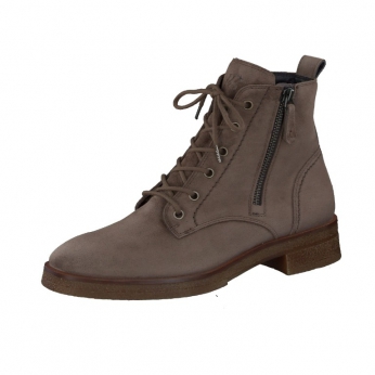 An image of Paul Green '8037' soft suede boot - brown - SALE