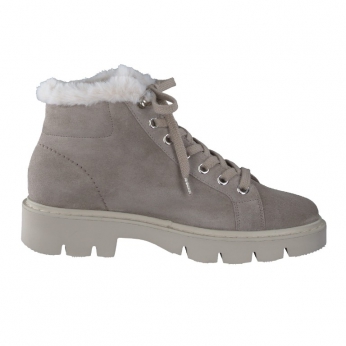 An image of Paul Green '8107' Suede Lace Up Ankle Boots - Stone-SALE