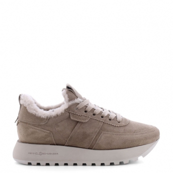 An image of K & S '24240' fur lined sneaker - sand-SALE