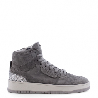 An image of K & S '15040' high top sneaker - grey/silver -SALE