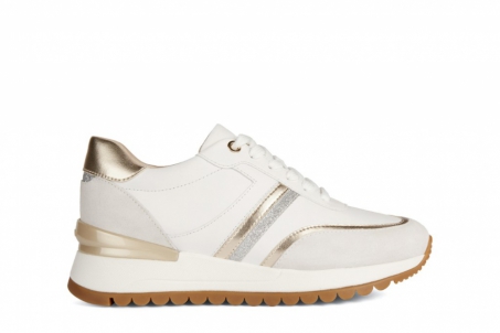 An image of Geox 'Desya' sneaker - ivory/white
