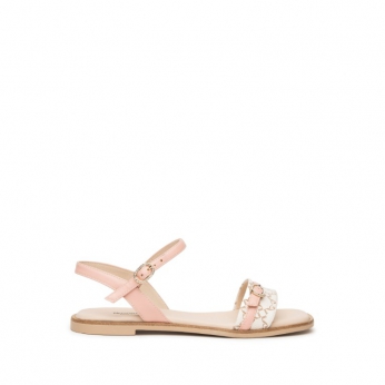 An image of Nero Giardini 'E410480D' flat sandal - nude - SALE