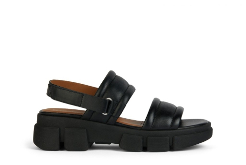 An image of Geox 'Lisbona' chunky sandal - black - SALE