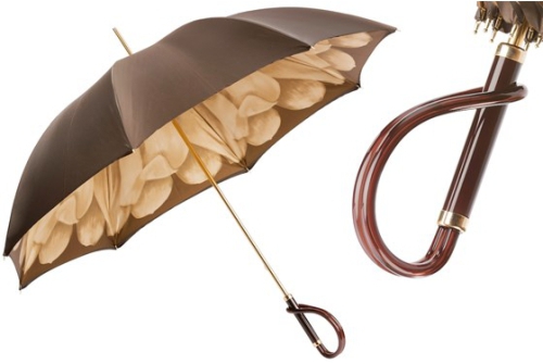 An image of Pasotti '21065/40' Brown/Dahlia Umbrella 