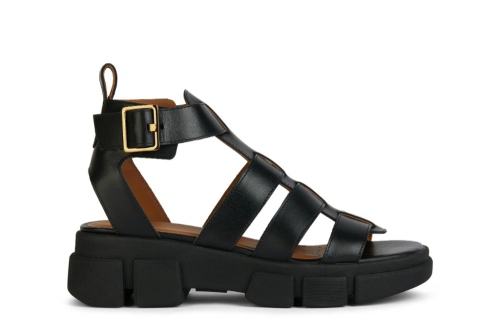 An image of Geox 'Lisbona' gladiator sandal - black - SALE