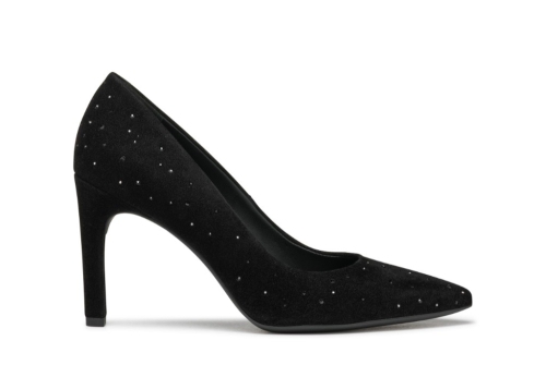 An image of Geox 'Faviola' suede shoe - brilliant black - SALE