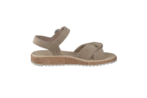 An image of Paul Green '6105' suede sandal - champagne