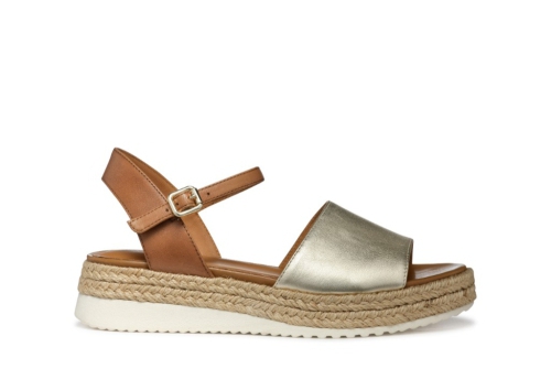 An image of Geox 'EOLIE' sandal - gold/light tan