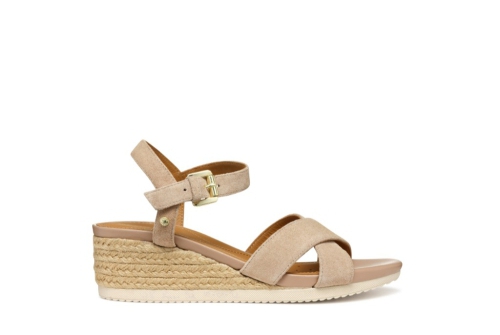 An image of Geox 'Ischia' wedge sandal - nude pink