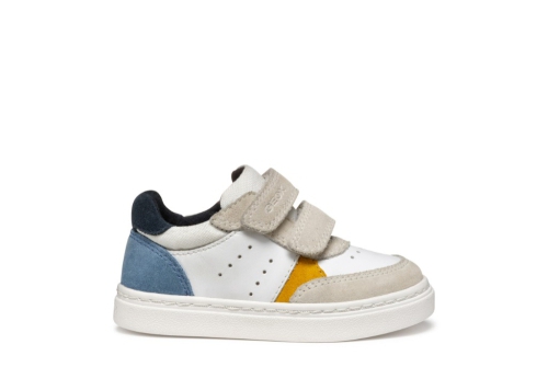 An image of Geox 'Nashik' boys trainer - white/multi