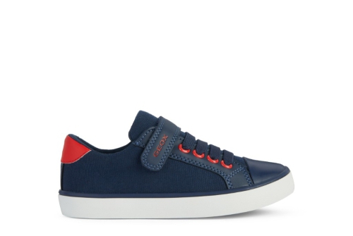 An image of Geox 'Gisli' boys trainer - navy/red