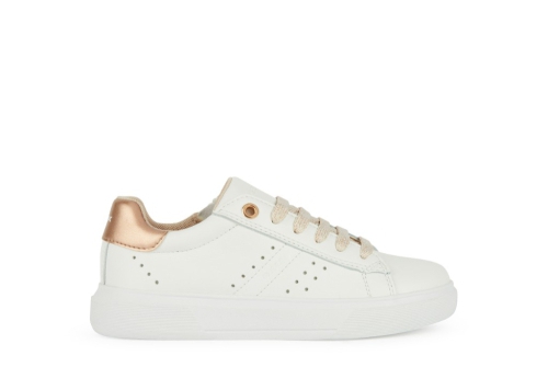 An image of Geox 'Nettuno' girls trainer - white/light rose