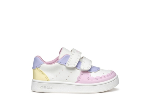 An image of Geox 'Eclyper' girls trainer - white/multi