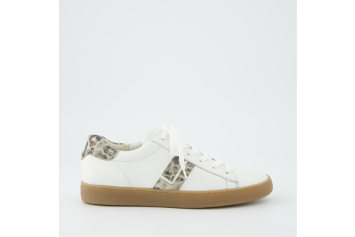 An image of Paul Green '5464' leather sneaker - white/leo
