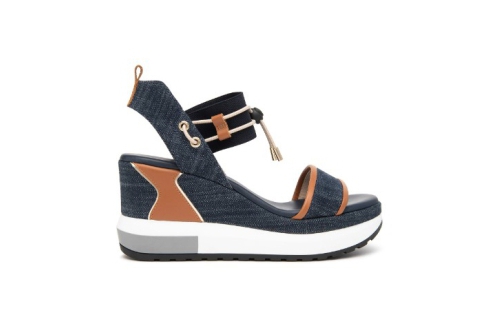 An image of Nero Giardini 'E513600D' wedge sandal - denim
