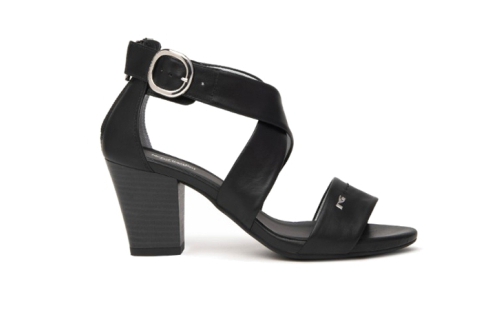 An image of Nero Giardini 'E410380D' heeled sandal - black 