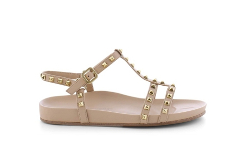 An image of K & S '94700' nappa leather sandal - dark beige