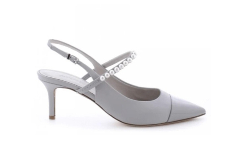 An image of K&S '72690' low heel occasion shoe - cement grey 