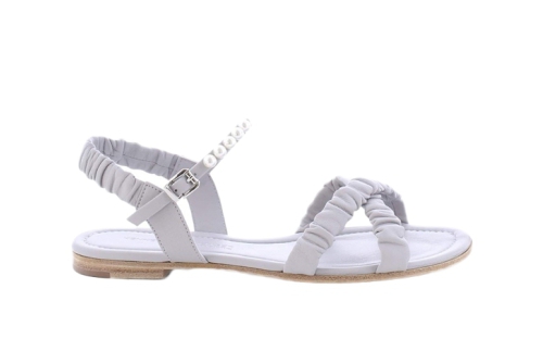 An image of K & S '95070' Flat Sandal - Cement/Pearl 