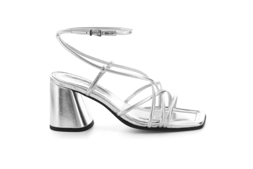 An image of K & S '76120' Julie strappy sandal - silver - SALE