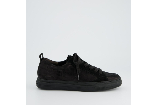 An image of Paul Green '5416' suede sneaker - glossy black 