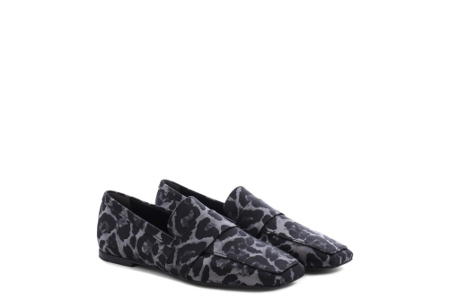 An image of K & S '11720' Loafers Grey Leopard 