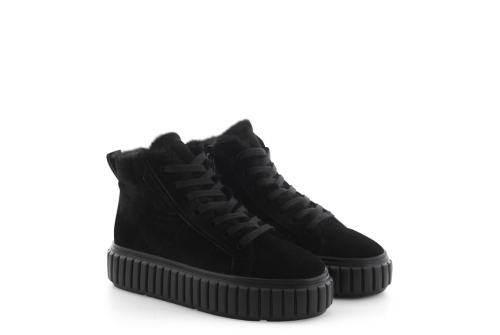 An image of K & S '25410' Suede Black Chunky Boots